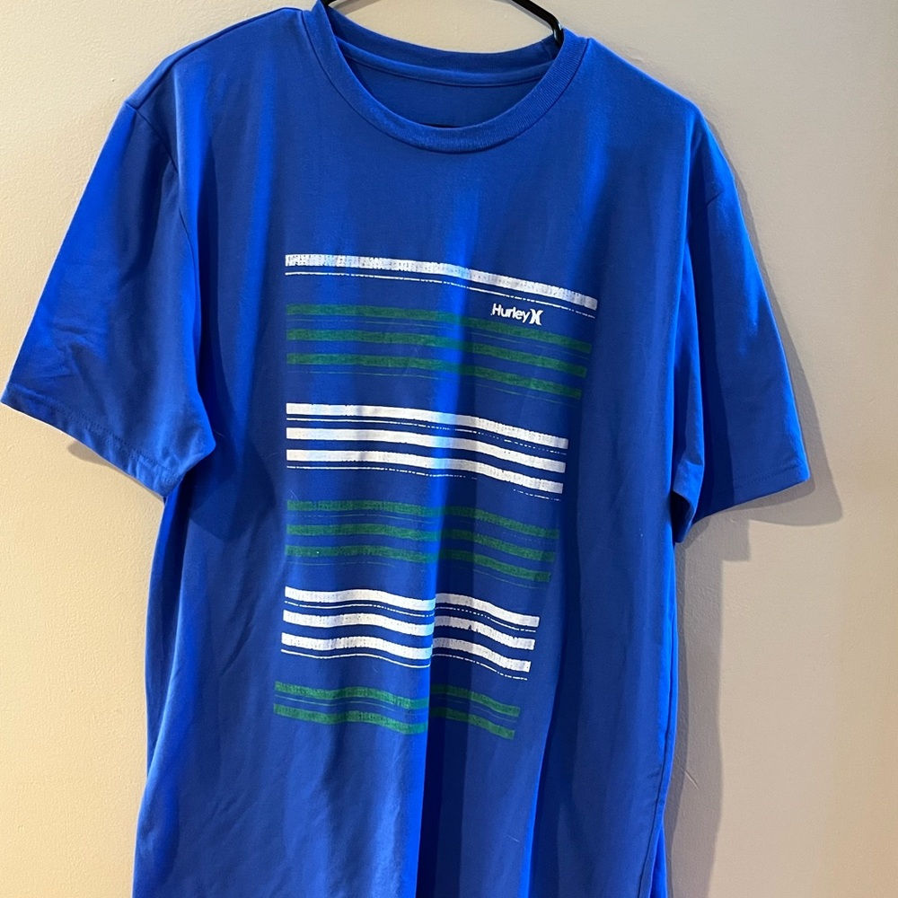 Hurley Blue and Green Short Sleeve Tees Minimalist Design